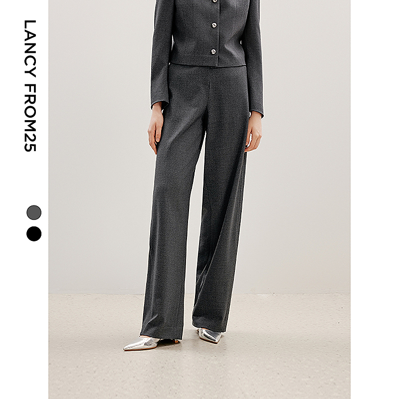 【丽公主专享】朗姿直筒高腰长裤西裤职业裤子秋修身西装裤8WPT464