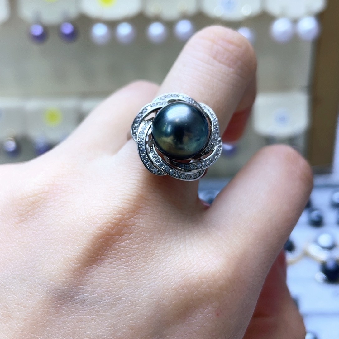 海水珍珠戒指银S925镶嵌
