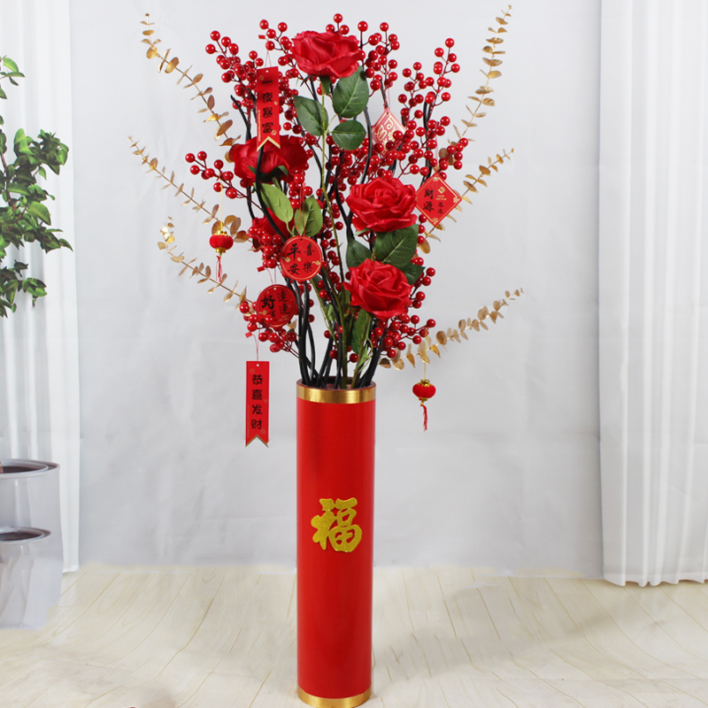 发财果仿真花摆件客厅插花红果果花瓶假花家居摆设装饰品红浆果