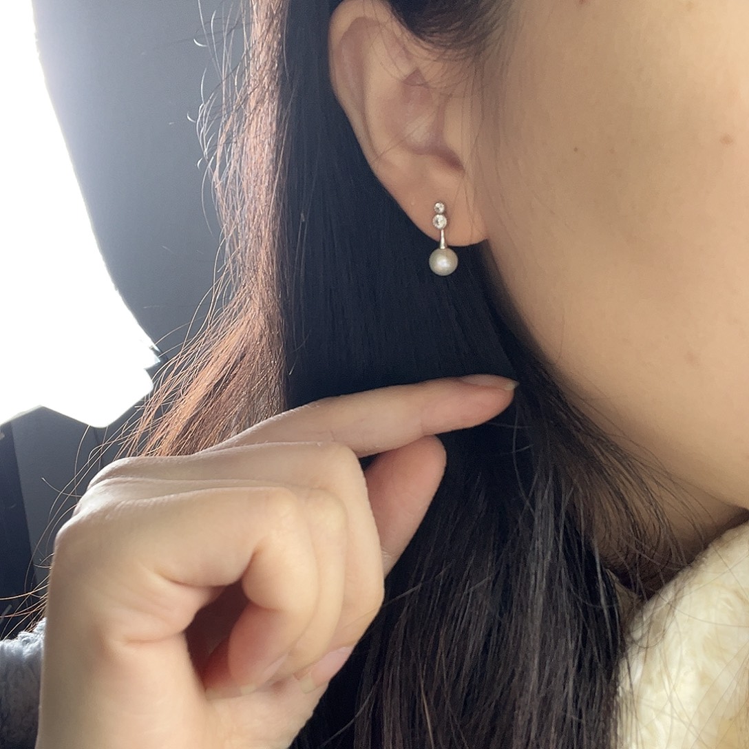 淡水珍珠耳饰合金