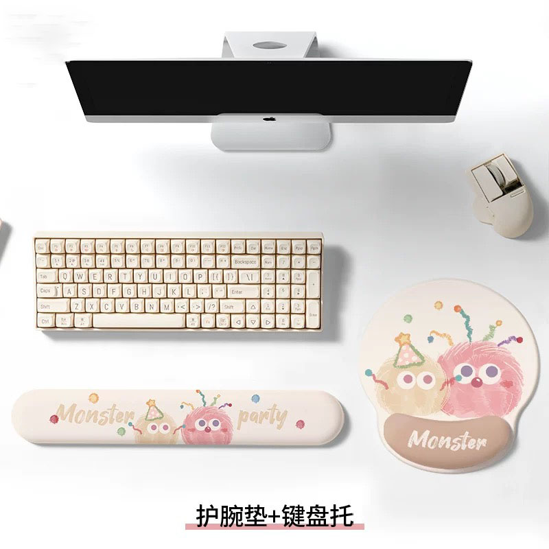 ins风护腕鼠标垫女生卡通可爱办公手腕垫键盘软垫防滑软款垫手托