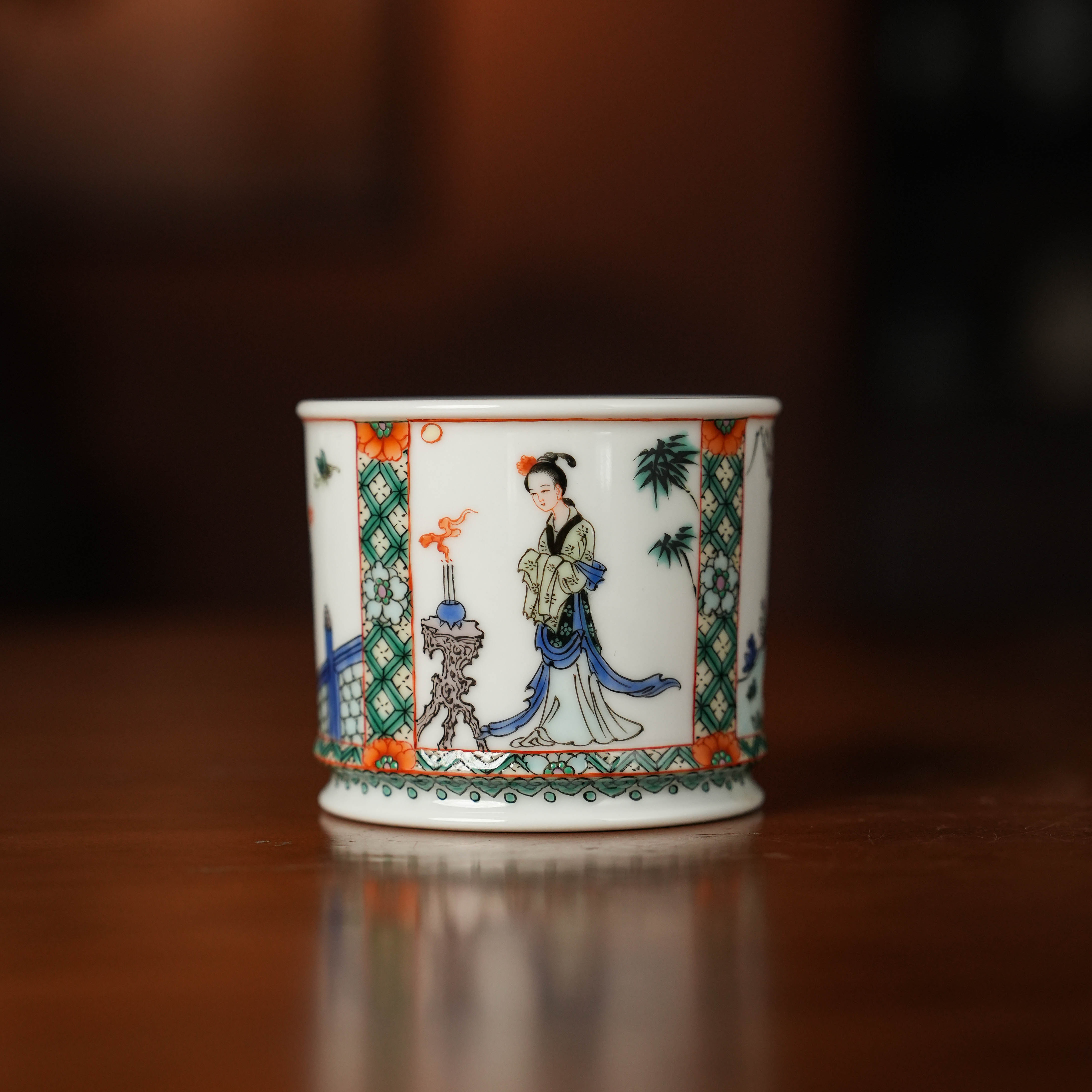 《古阅和风》四美图杯                                  陶瓷手绘