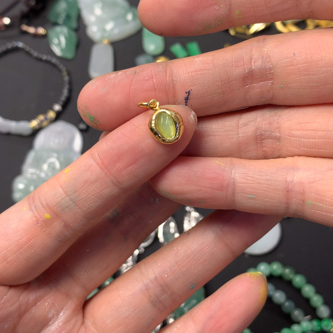 翡翠吊坠(不含链)银S925镶嵌