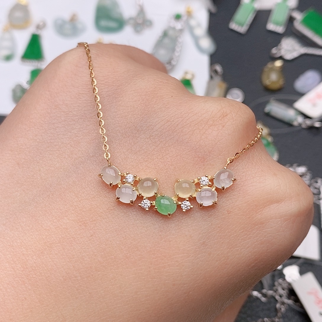 翡翠银S925镶嵌颈饰