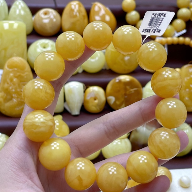 16.6mm+圆珠手串.瑕.翠鼎阁珠宝·天然原矿蜜蜡 0025