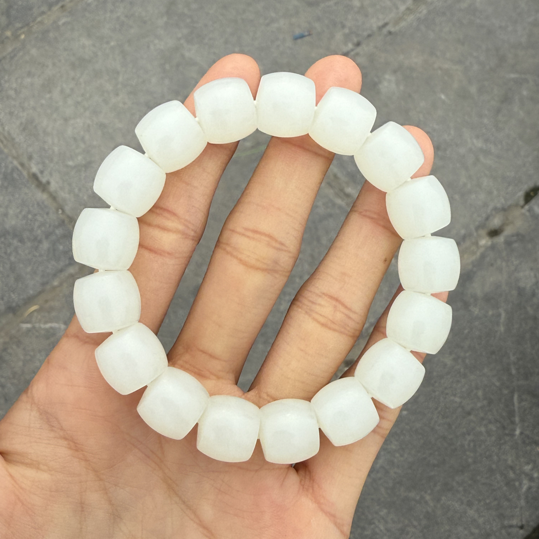 和田玉白玉直切卡13手串