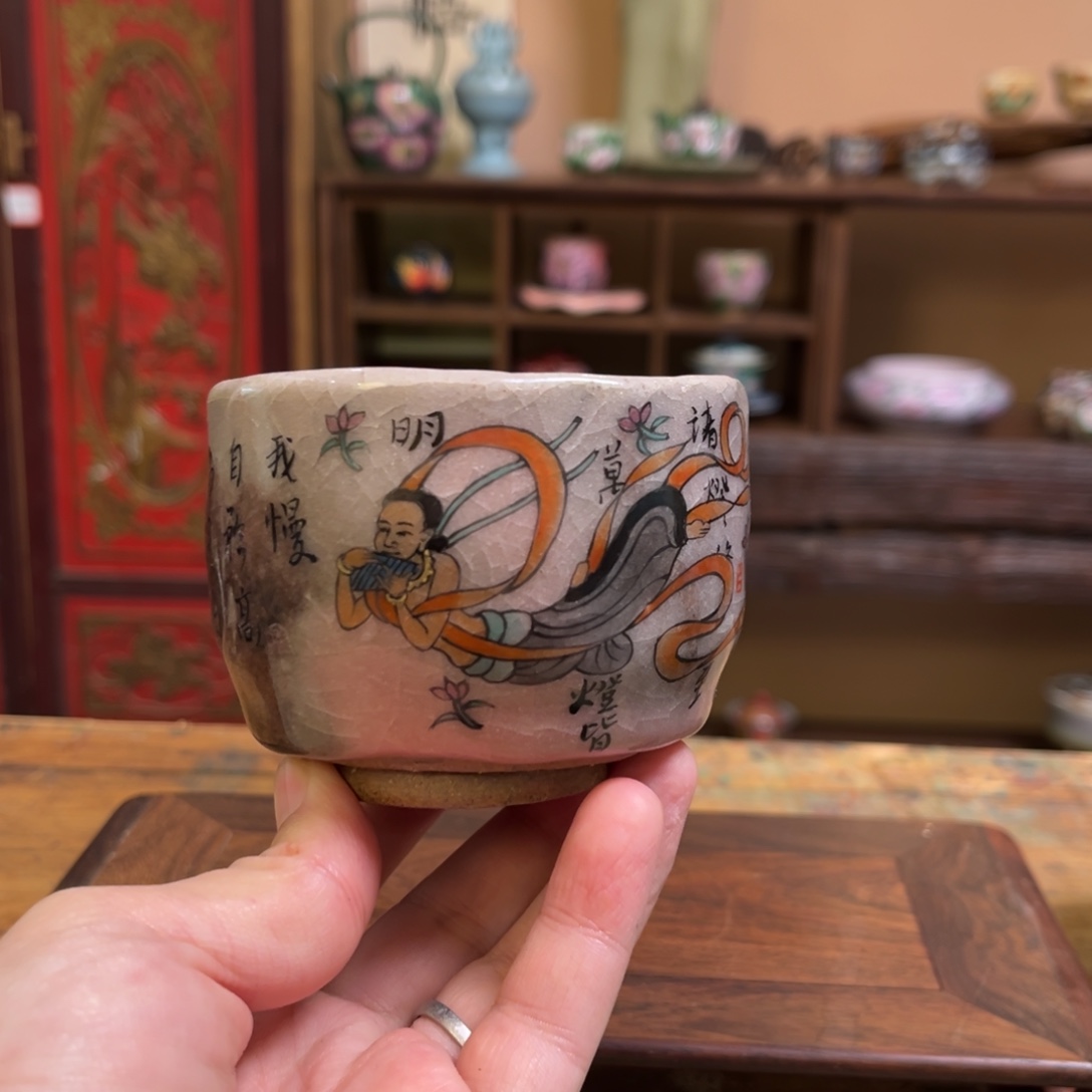 柴烧手工手绘陶瓷