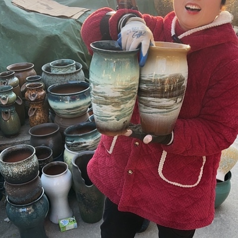 口14高26瑕疵盆子。