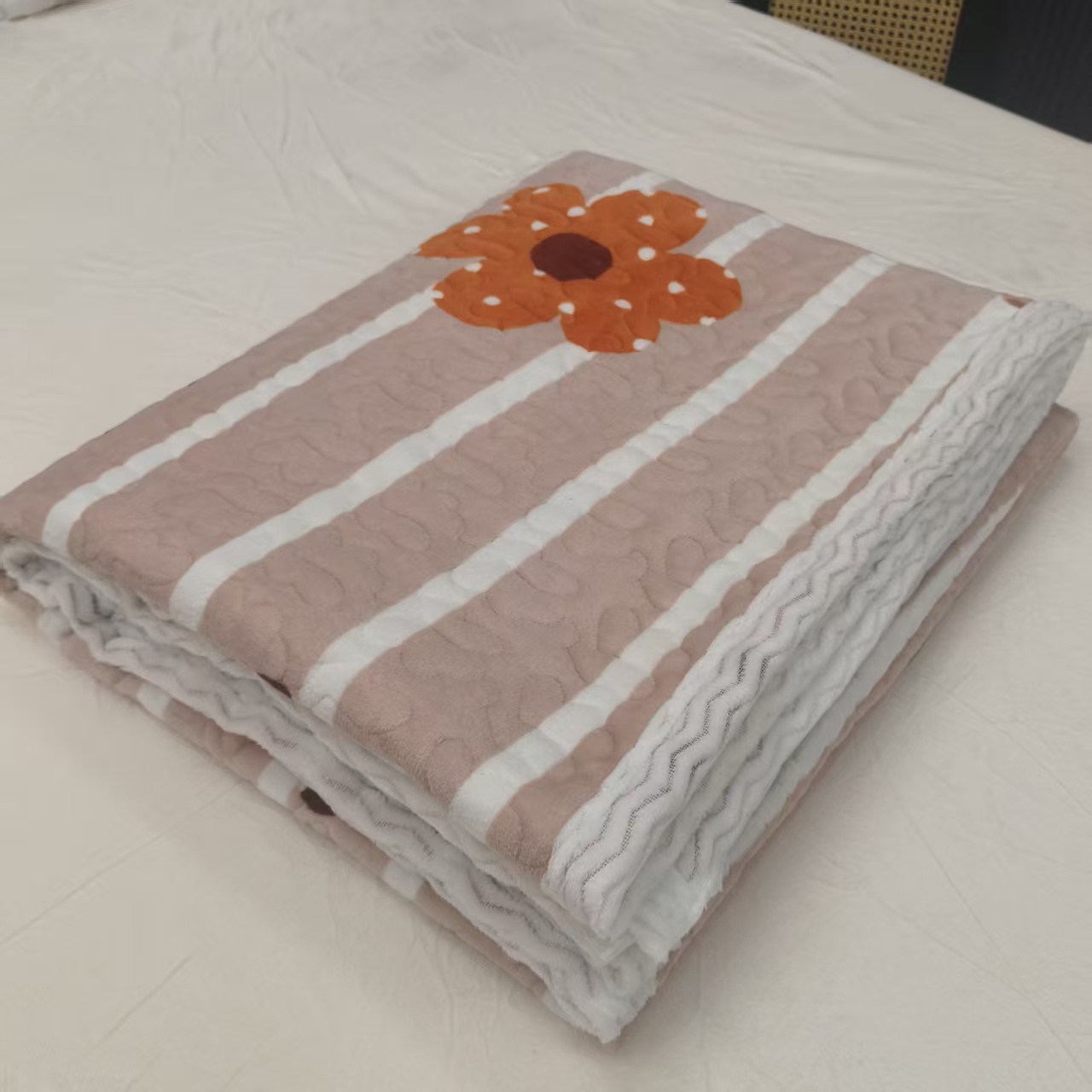 加绒加厚夹棉印花单床盖