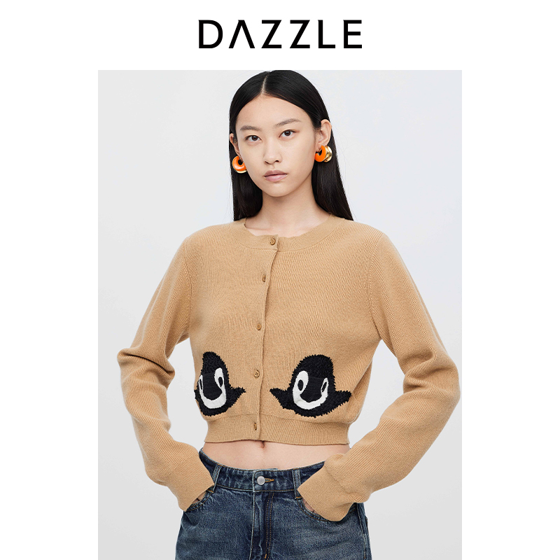 DAZZLE地素奥莱 毛针织衫新款女装企鹅毛衣2I3E532