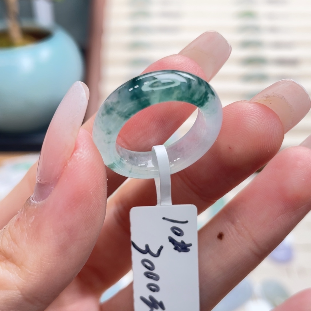 翡翠未镶嵌戒圈a20港圈10冰胶底冰飘花