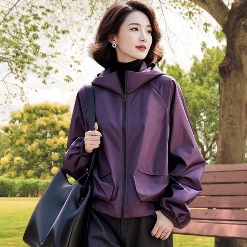 #9573短外套运动连帽长袖韩版宽松型百搭女耐磨秋季透气