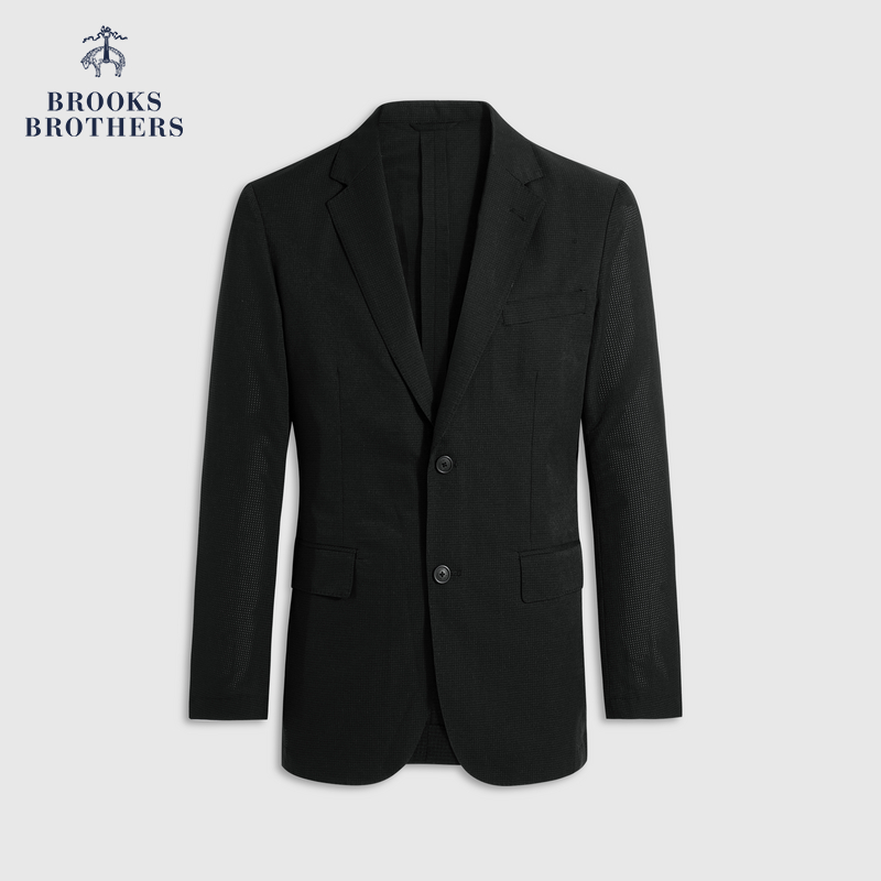 Brooks Brothers/布克兄弟男士25秋冬款纯色网孔简约西装外套