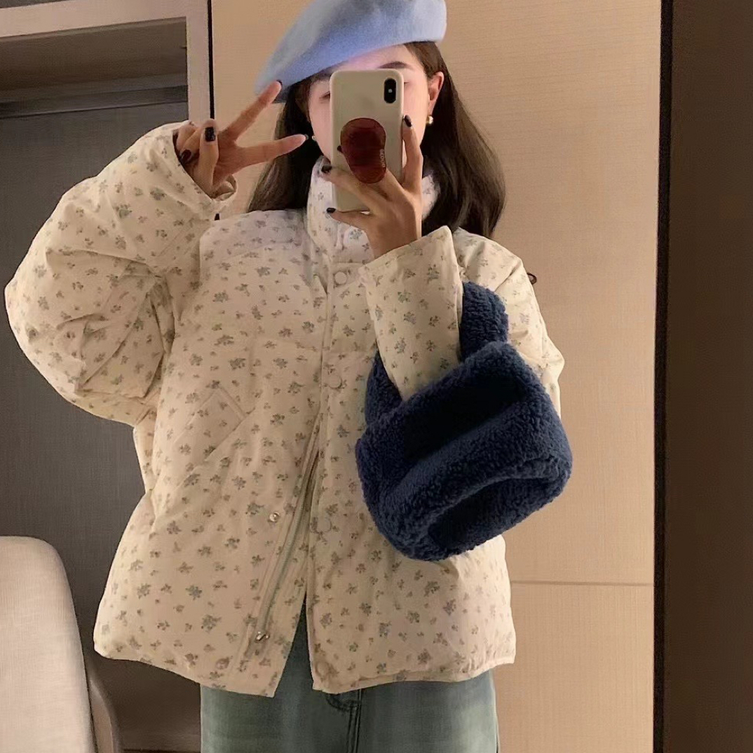 美拉德中长款过膝加厚棉服冬季