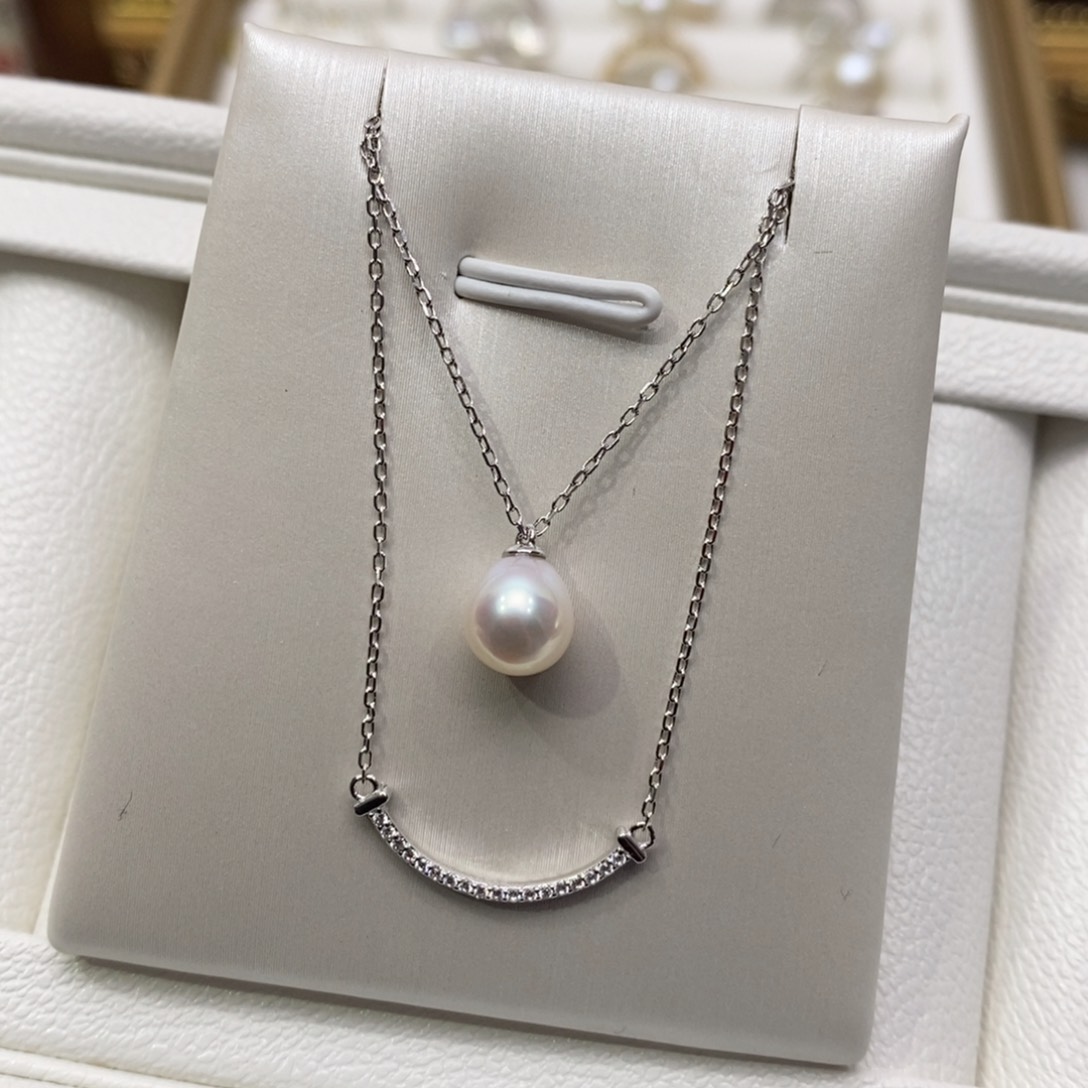 淡水珍珠颈饰银S925镶嵌