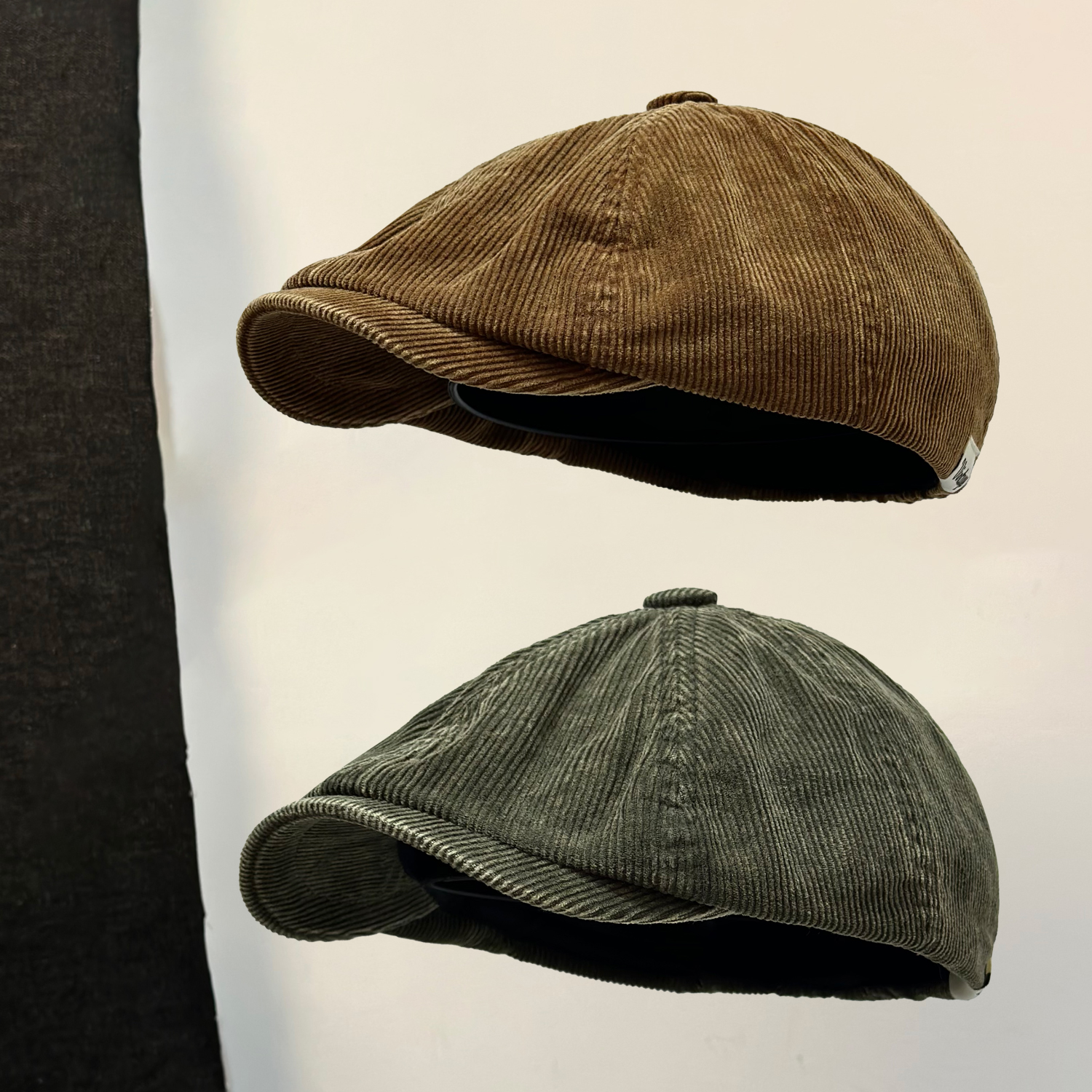 复古秋冬灯芯绒贝雷帽日系街头百搭男女同款文艺鸭嘴报童帽子潮