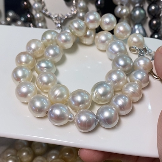 海水珍珠颈饰银S925镶嵌12.5-14.5