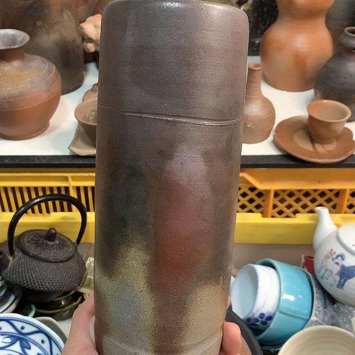 备前烧花瓶一个备前烧