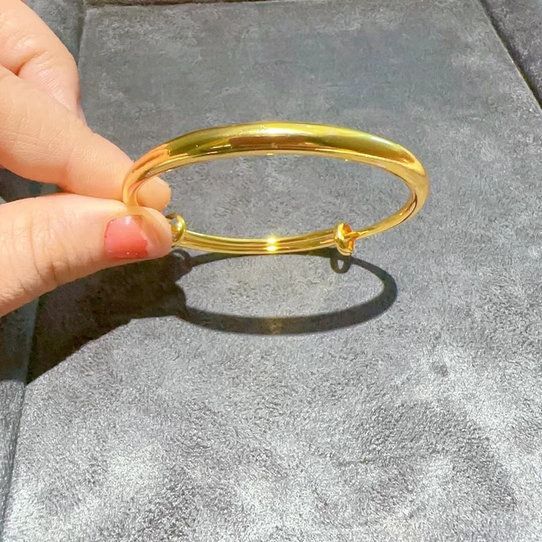 合金手镯光面推拉手镯