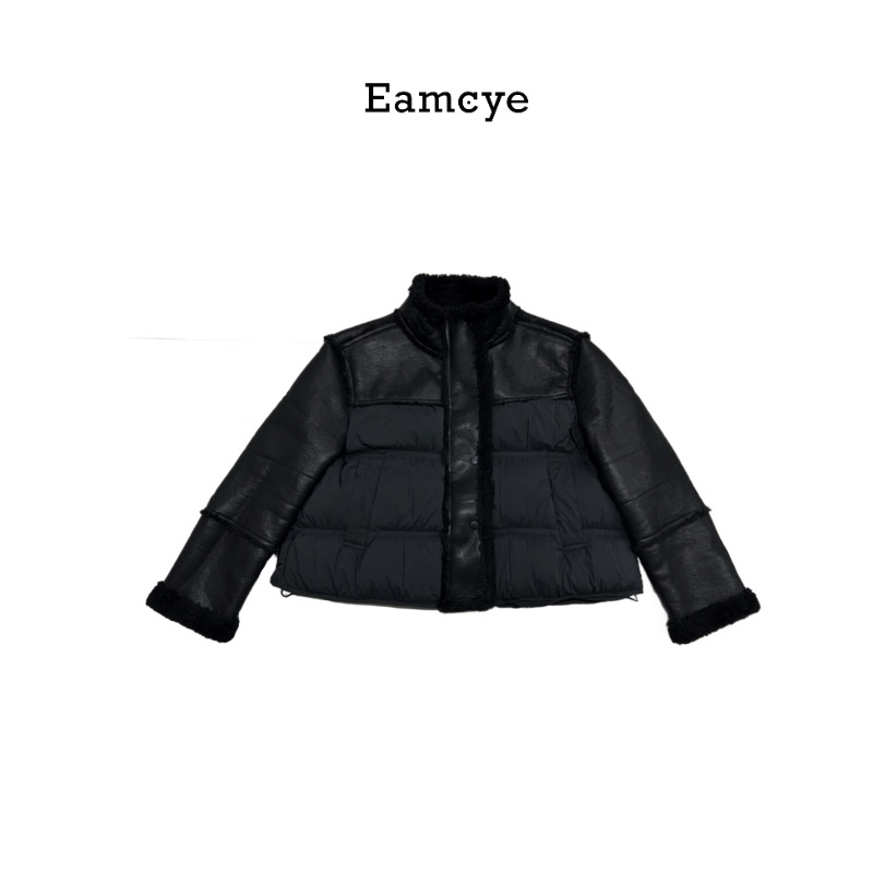 C00542 极简大气 立领拼下摆可调新国标90白鸭绒女外套 