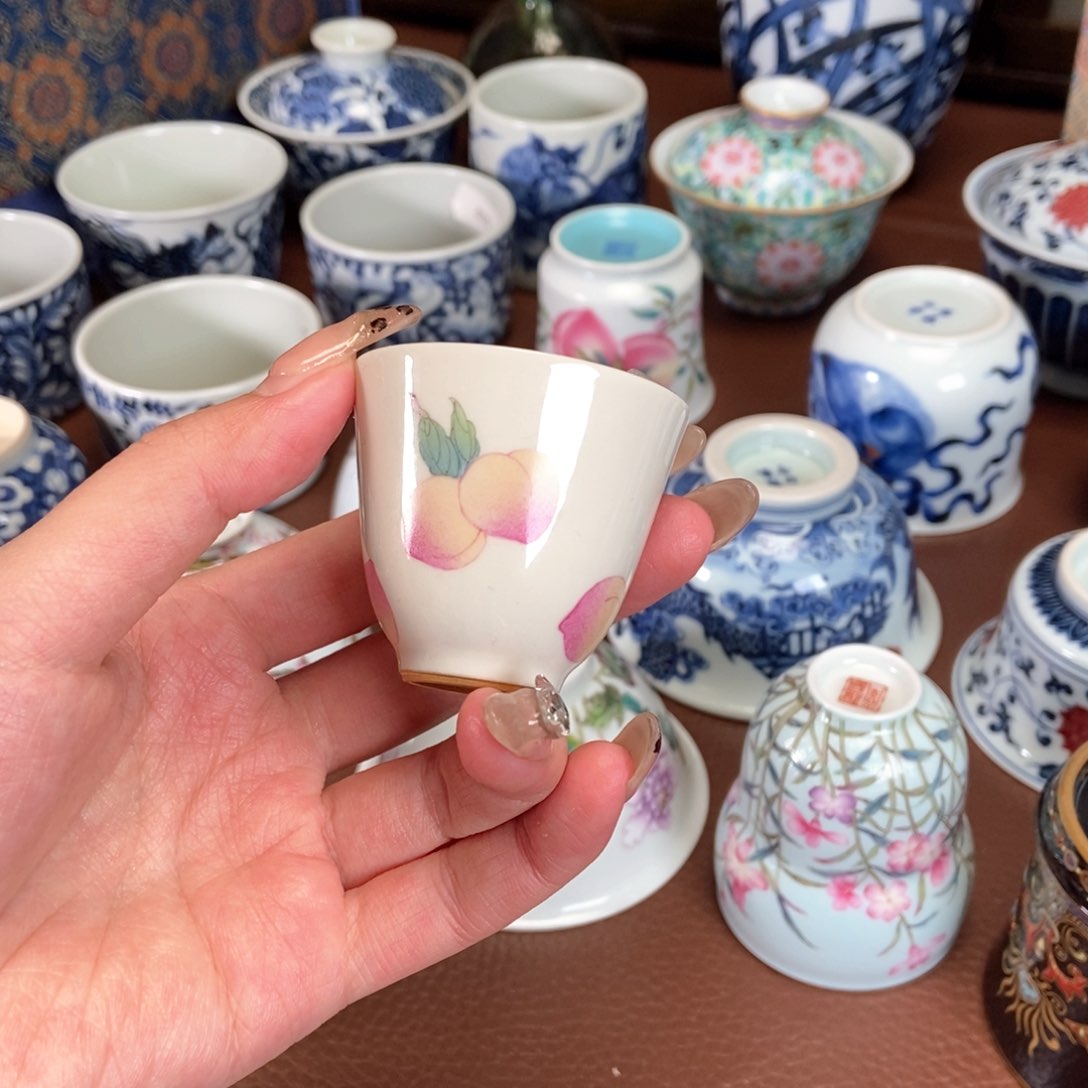 雅圣新彩桃子单杯