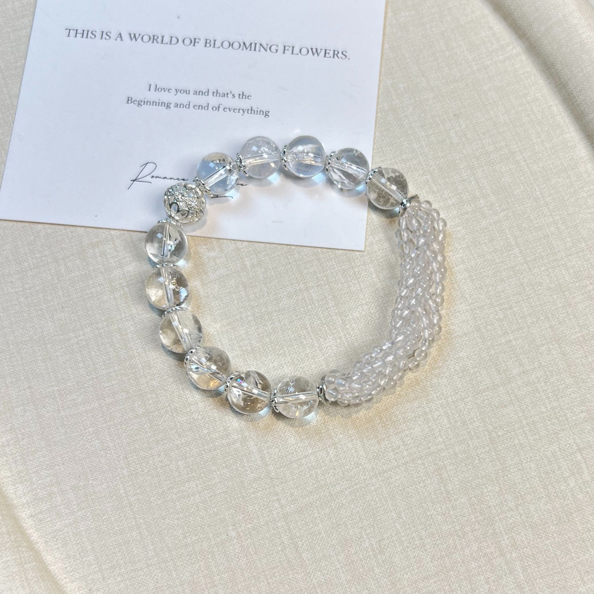 【A183】白阿塞手串 白水晶 精致气质