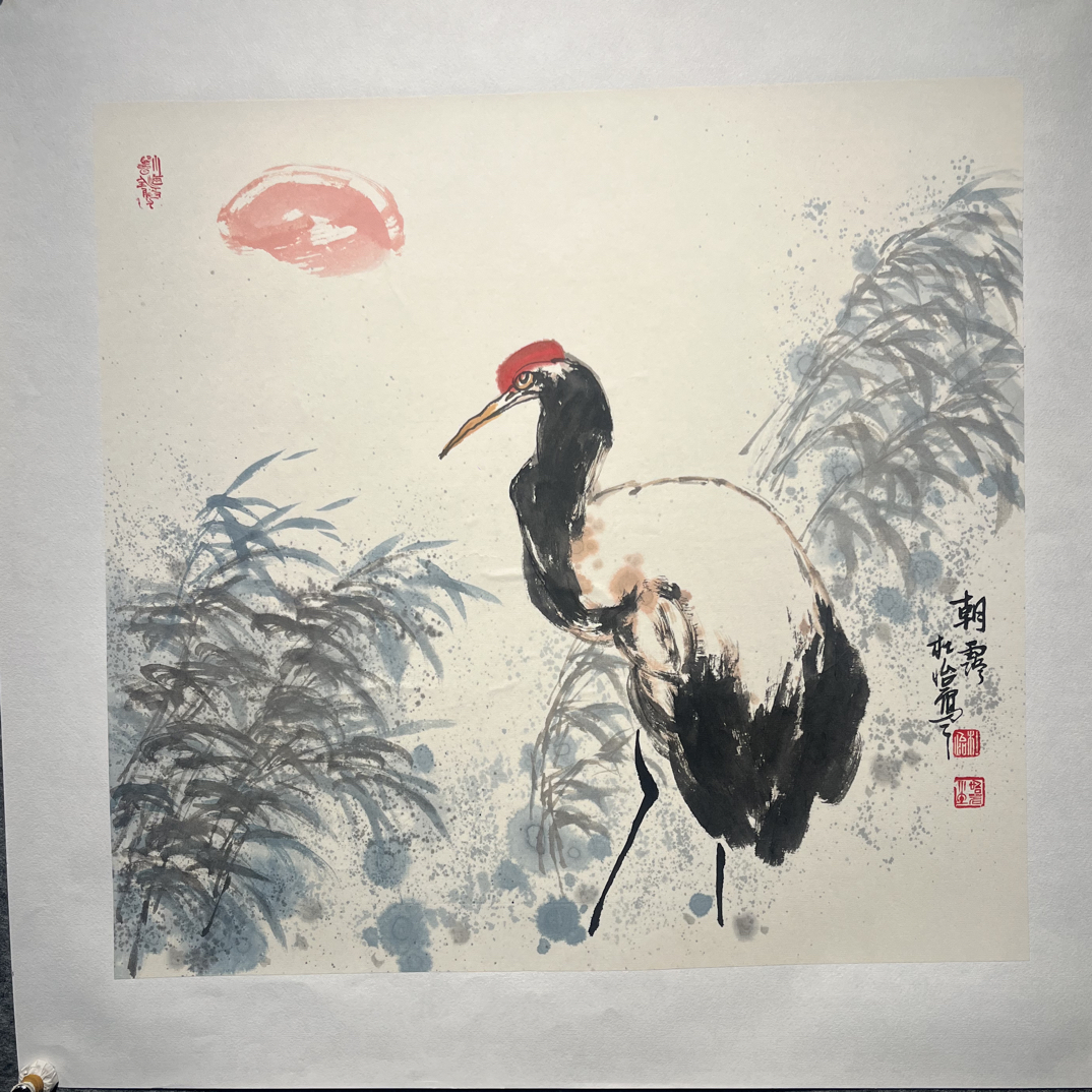 国画写意《朝露》三尺斗方尺寸50×50厘米