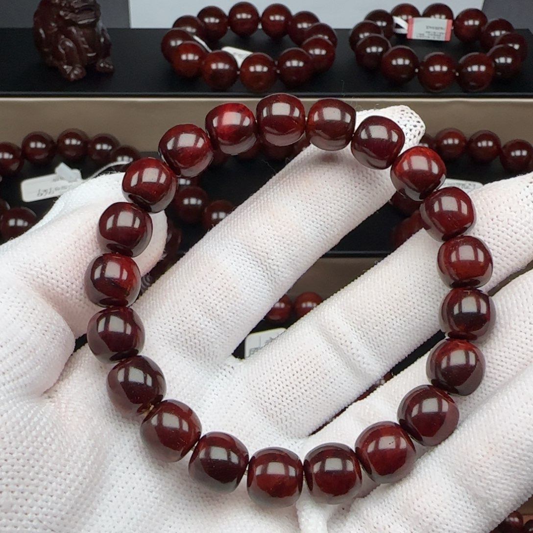 小叶紫檀手串/手链原生态印度小叶紫檀9.5×10琴泥