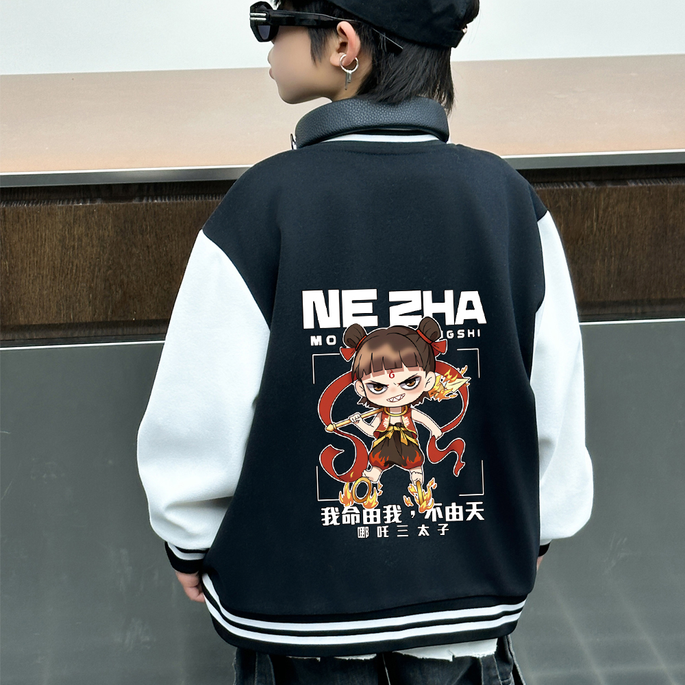 爆款哪吒春秋棒球服2025新品儿童春秋卡通休闲外套
