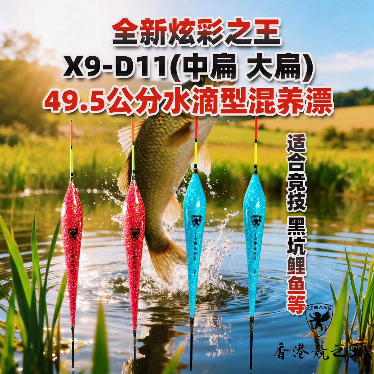  X9 D11 水滴型混养离底接口纳米浮漂中/大扁尾 香港竞之王