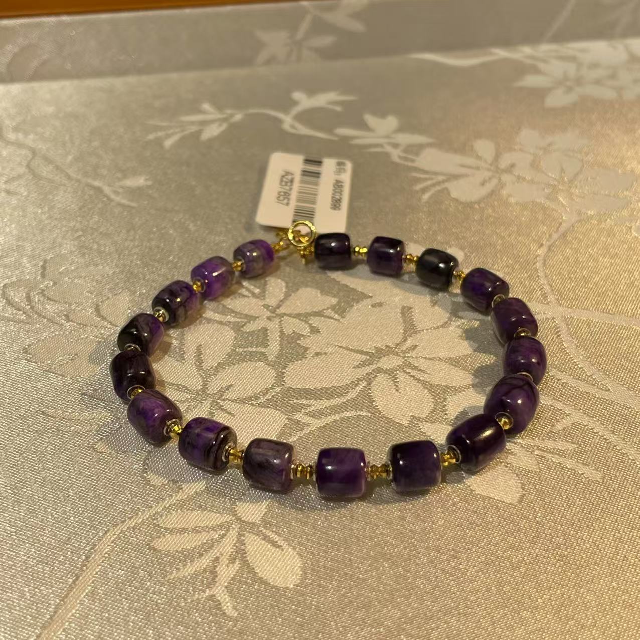 舒俱来泥地皇家紫老型珠手链18k/16cm(垂裳)AZB7657