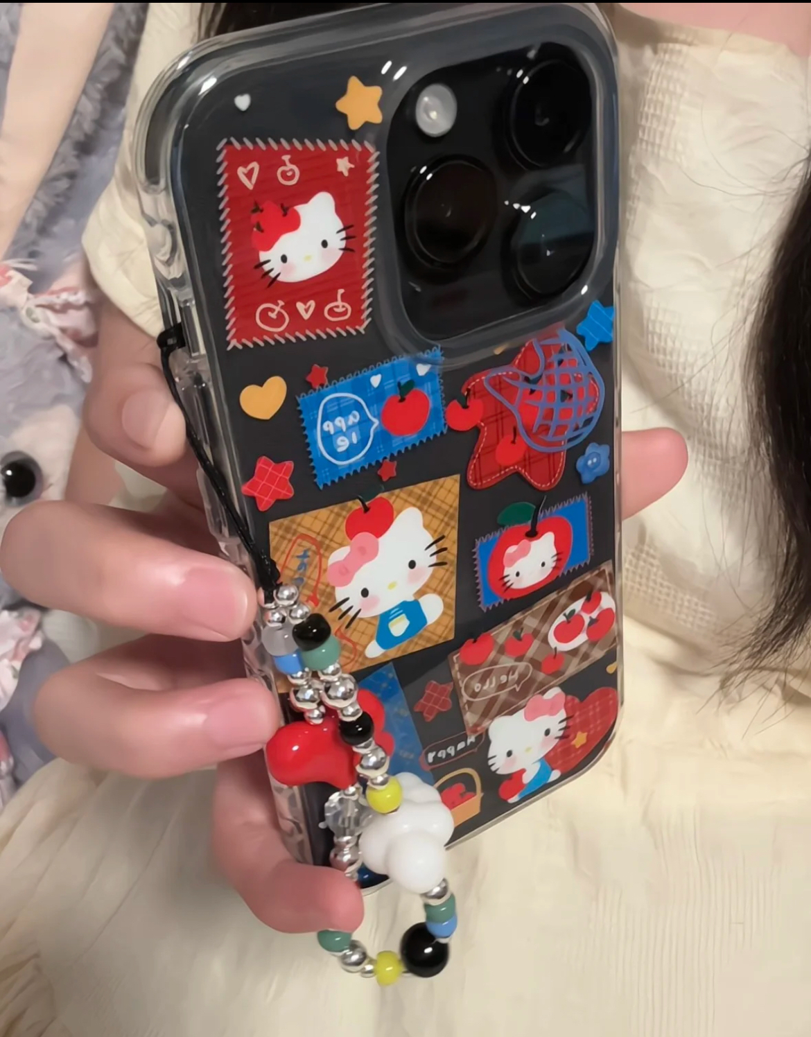 秋冬新款卡通牛仔底星星kt适用苹果16promax手机壳iphone15可爱14