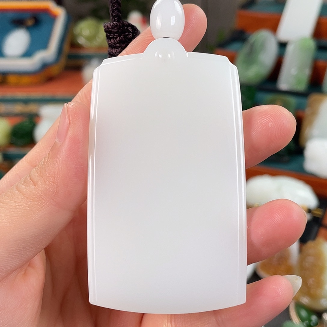 未镶嵌和田玉挂件新疆山料完全过灯平安无事牌