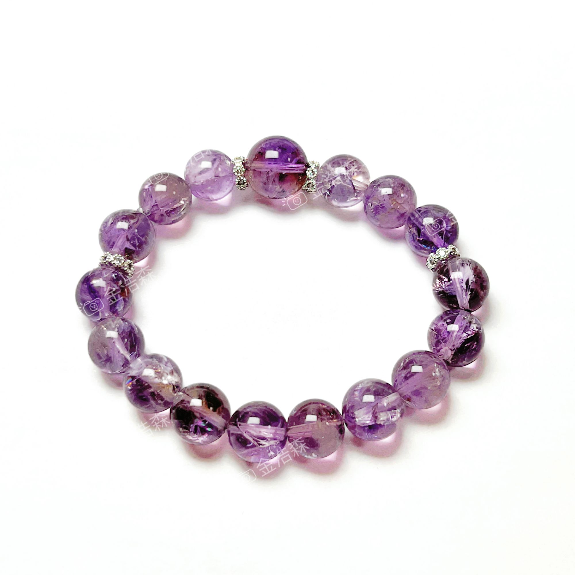 【金浩森】【紫星闪闪】天然水晶紫阿塞彩虹爆花设计款手链  ZB