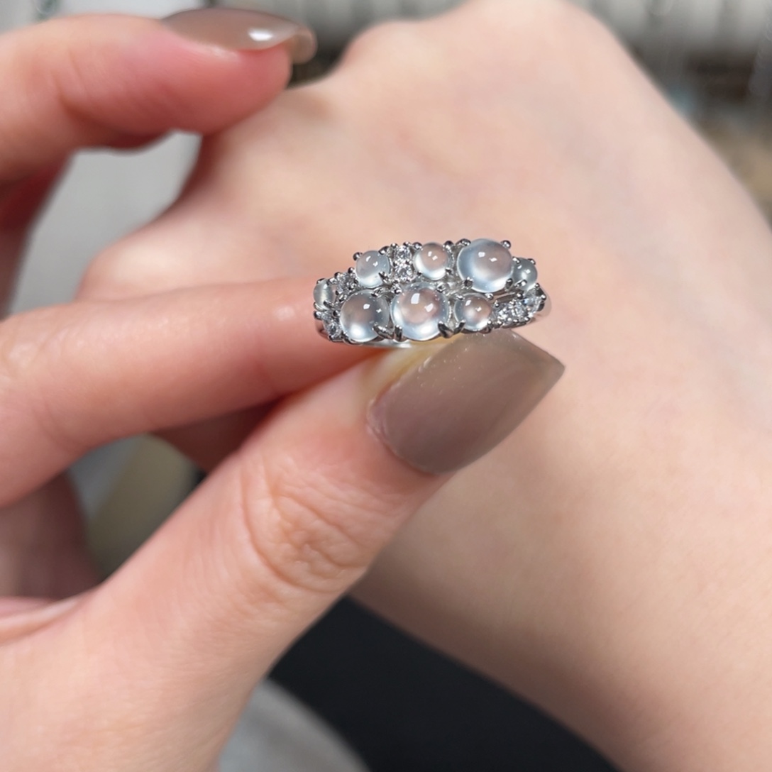 翡翠戒指银S925镶嵌75836