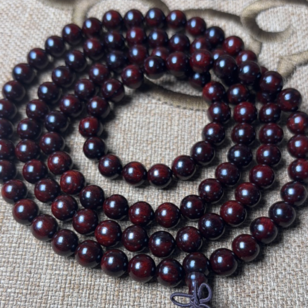 印度小叶紫檀，0.8*108老料多圈手串