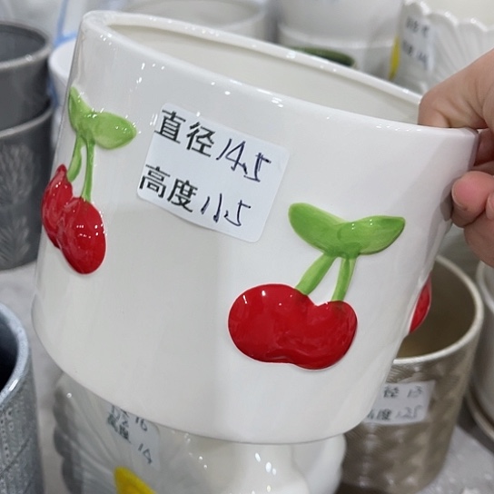 多肉绿植陶瓷花盆9.9包邮，有孔