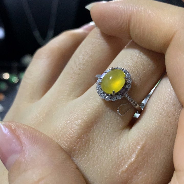 翡翠银S925镶嵌戒指