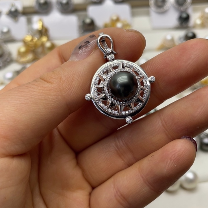 海水珍珠吊坠(不含链)银S925镶嵌