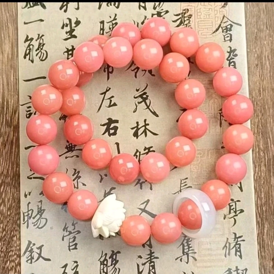 粉菩提莲花双圈带跑环手持1.2m  279