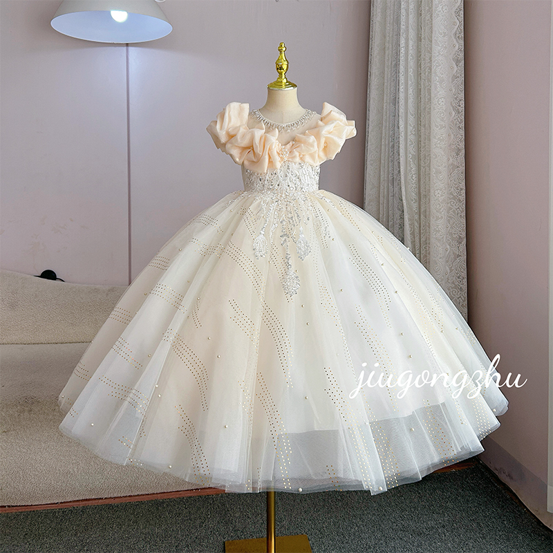 【星辰一字肩】公主风公主女生日花童礼服走秀晚礼服蓬蓬裙公主裙