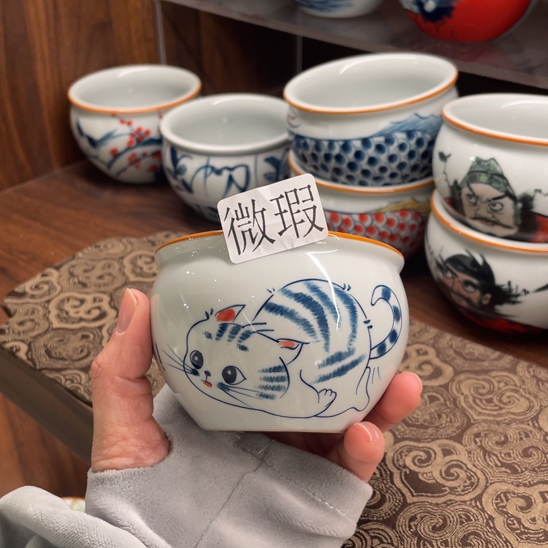 微瑕釉下彩纯手绘