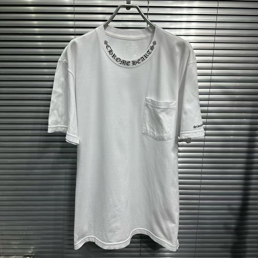 95新 Chrome Hearts/克罗心 领口梵文白色短袖/L码