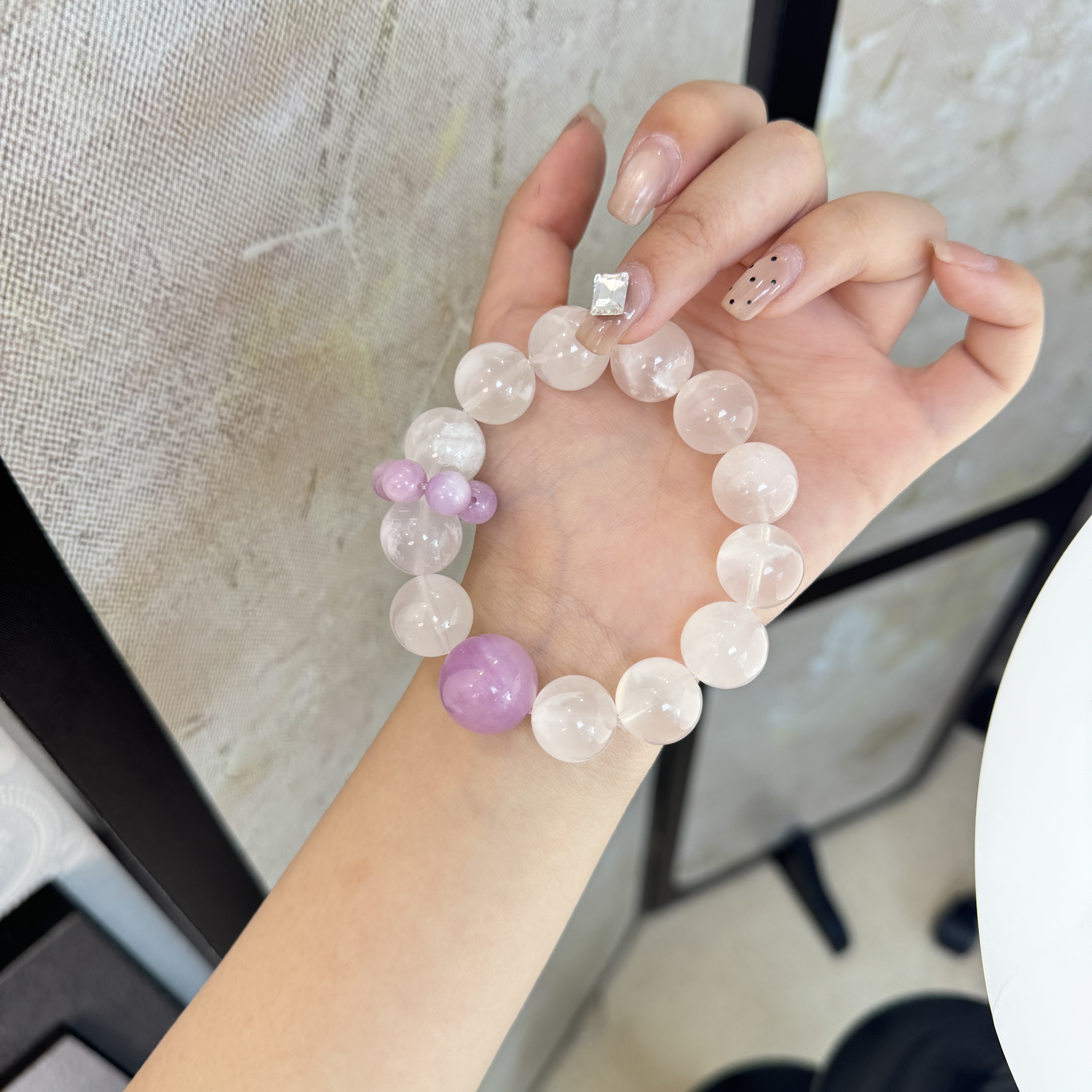 源源手作*芋泥奶泡手串A5-1