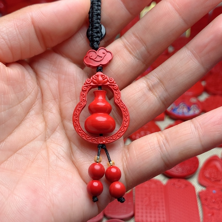 天然辰砂工艺品朱砂钥匙扣