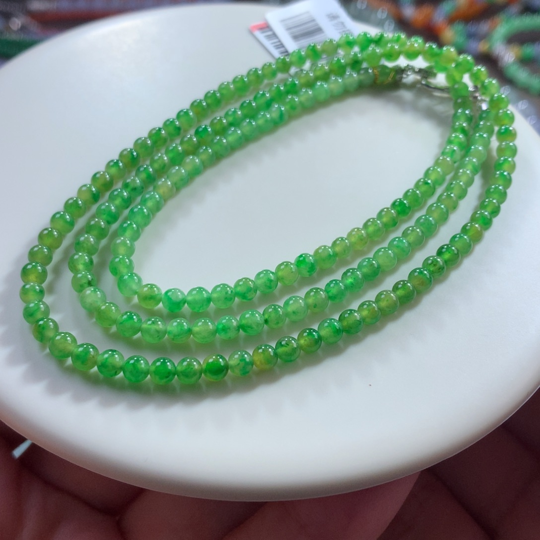 翡翠未镶嵌手链翡翠特色黄加绿卡3.60+