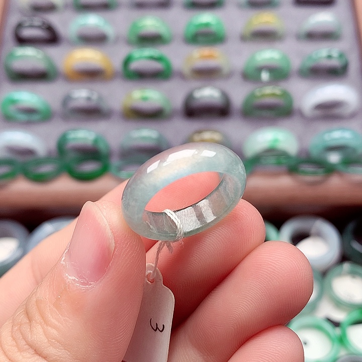 翡翠未镶嵌戒指13-14号