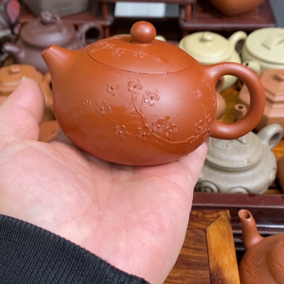 茶壶紫砂紫砂壶朱泥梅花西施
