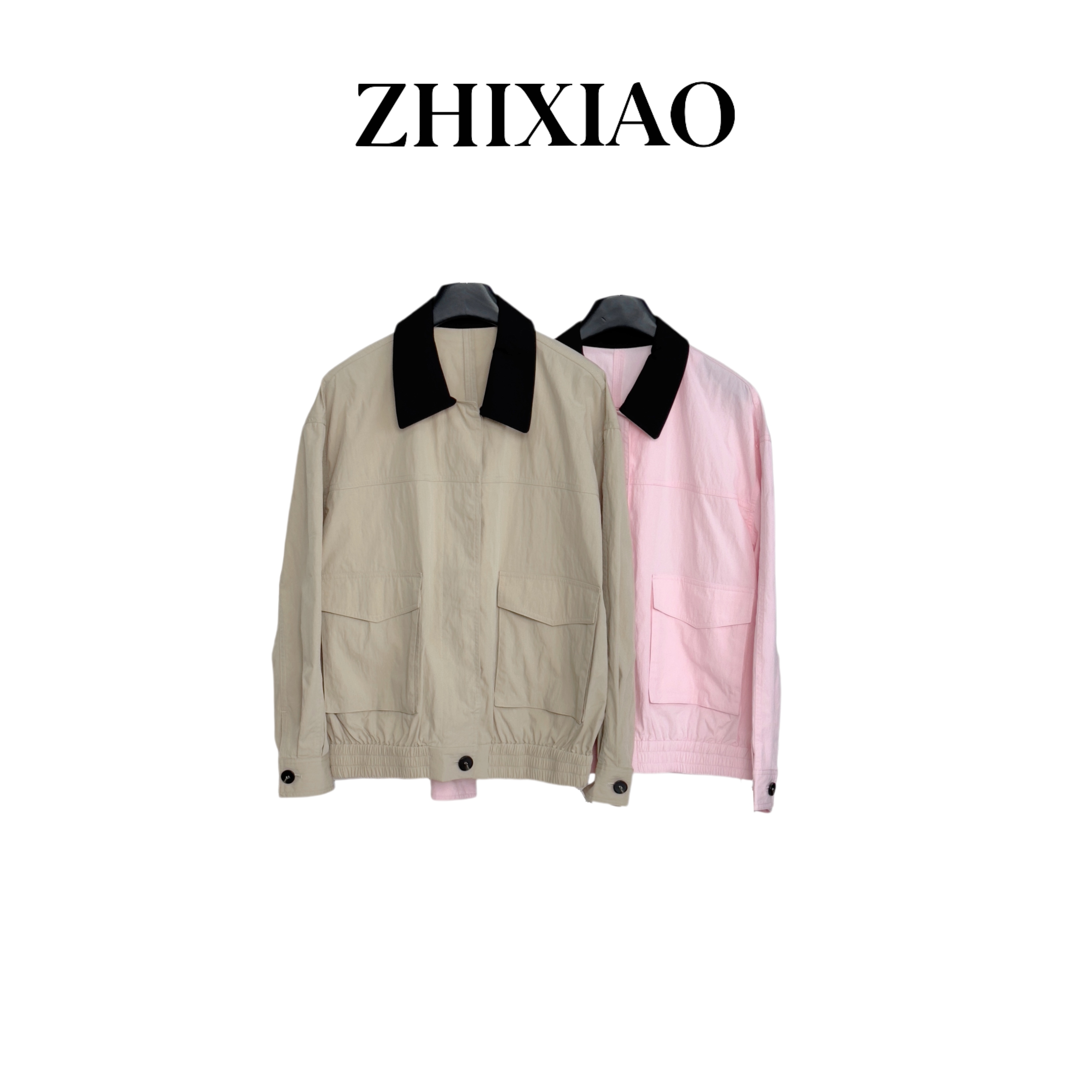 【ZHIXIAO】夏季新款：拼色翻领夹克外套163091