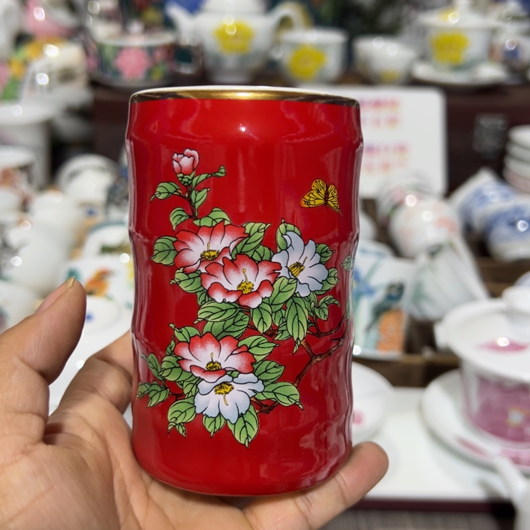 醴陵高温瓷供货基地笔筒9.5厘米高